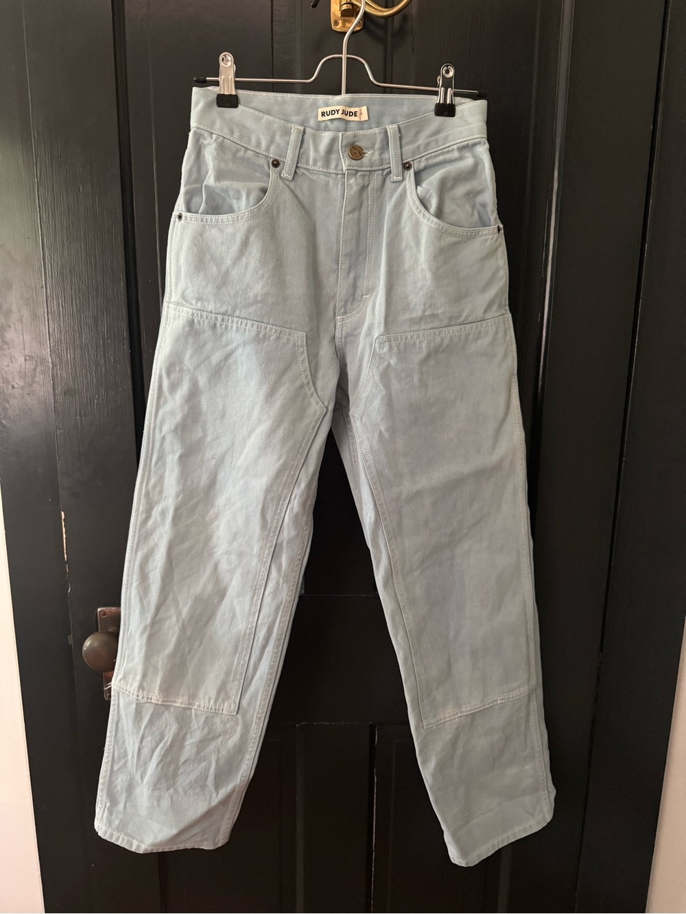 NWOT Rudy Jude Adult Utility Jeans Sky Blue size 1 100% organic cotton